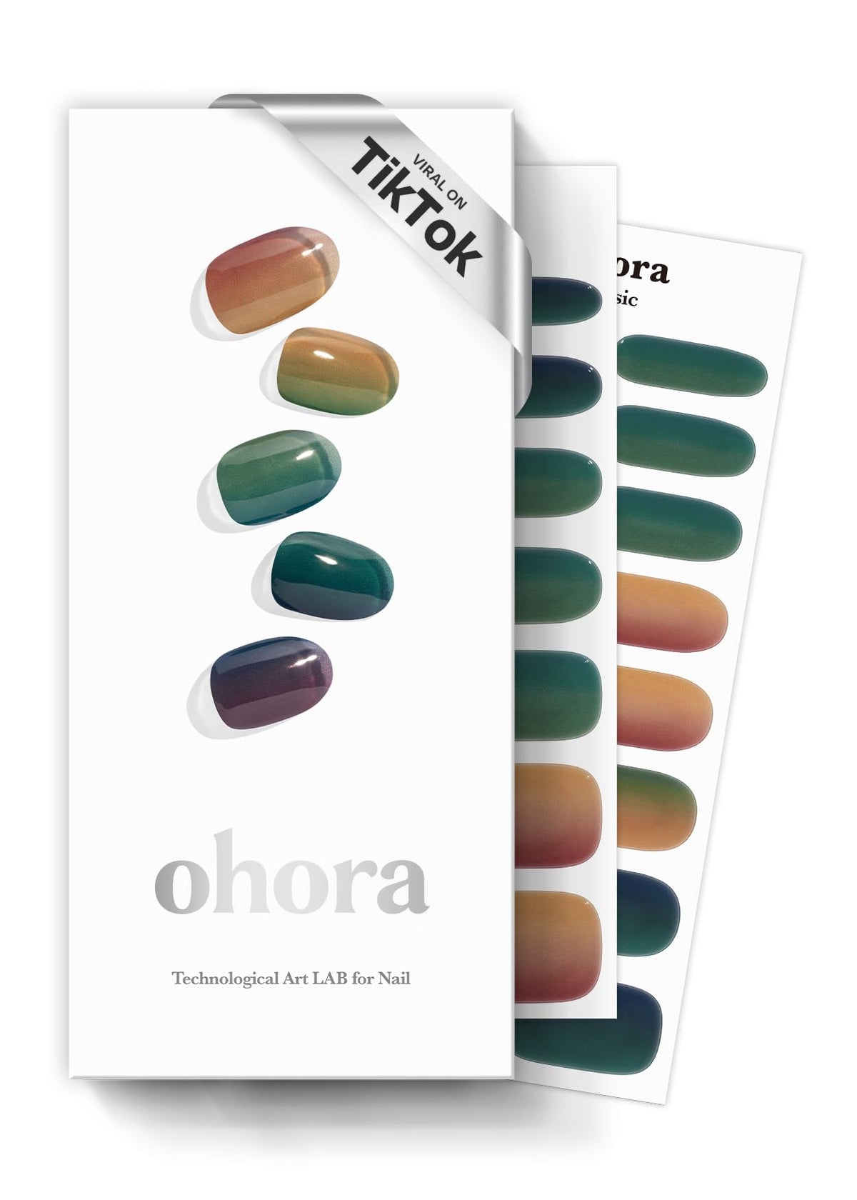 ohora front packaging shows N Autumn Ombre colors and included tools for a quick salon look