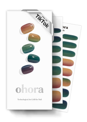 ohora front packaging shows N Autumn Ombre colors and included tools for a quick salon look