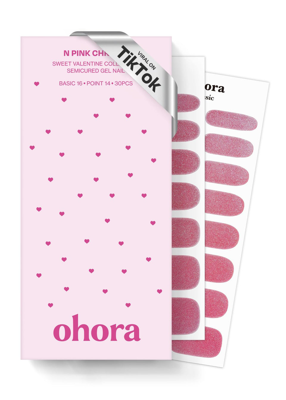 ohora front packaging showing pink chrome finish and included tools for quick salon results