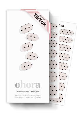 ohora front packaging showing N Polka Noir and included contents for easy home manicures