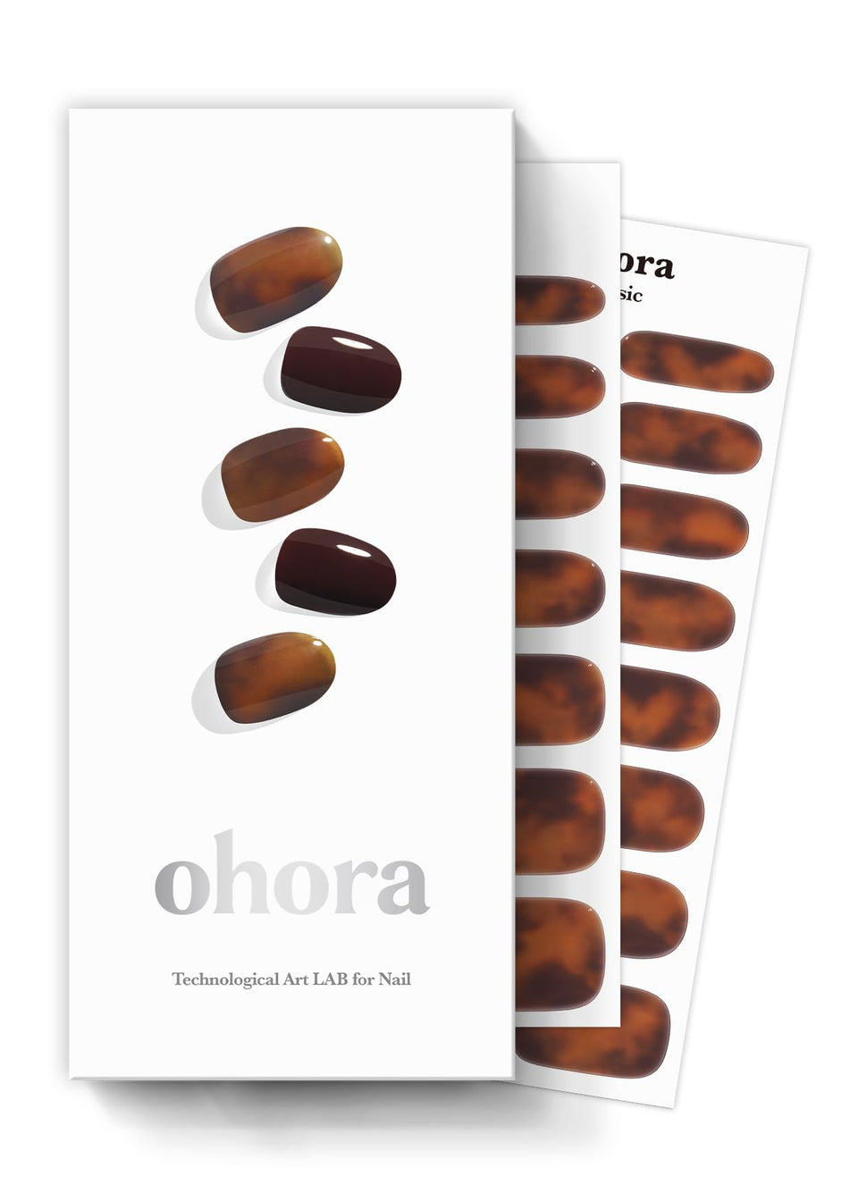 ohora front packaging showing N Pumpkin Swirl brown marble design and kit contents