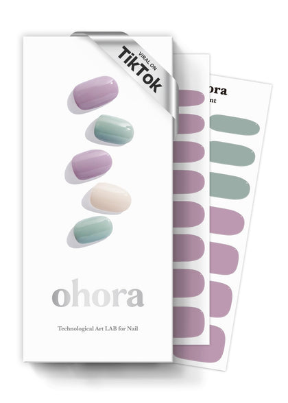 ohora front packaging showing purple green gel wraps and contents benefit easy setup