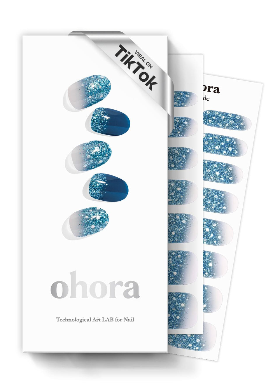 ohora front packaging showing N Waterbomb blue glitter design and kit contents