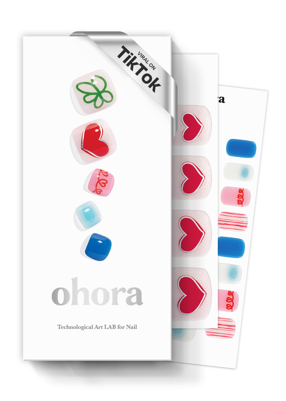 ohora front packaging showing mixed-color pedi strips and benefits of convenience