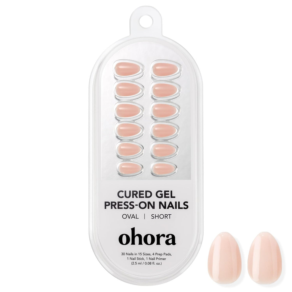 ohora ombré beige nail on hand illustrating natural look and versatility