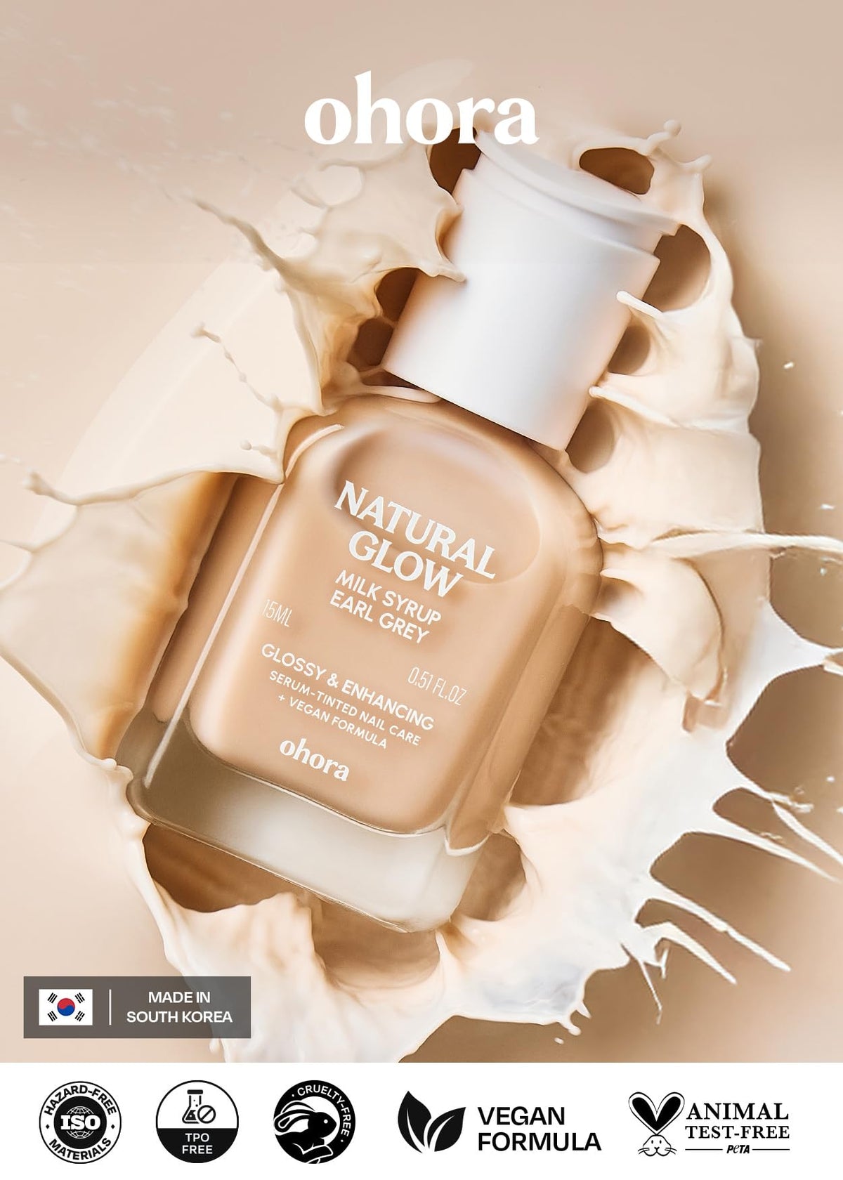 ohora hand model with manicure showing strengthened glossy nails