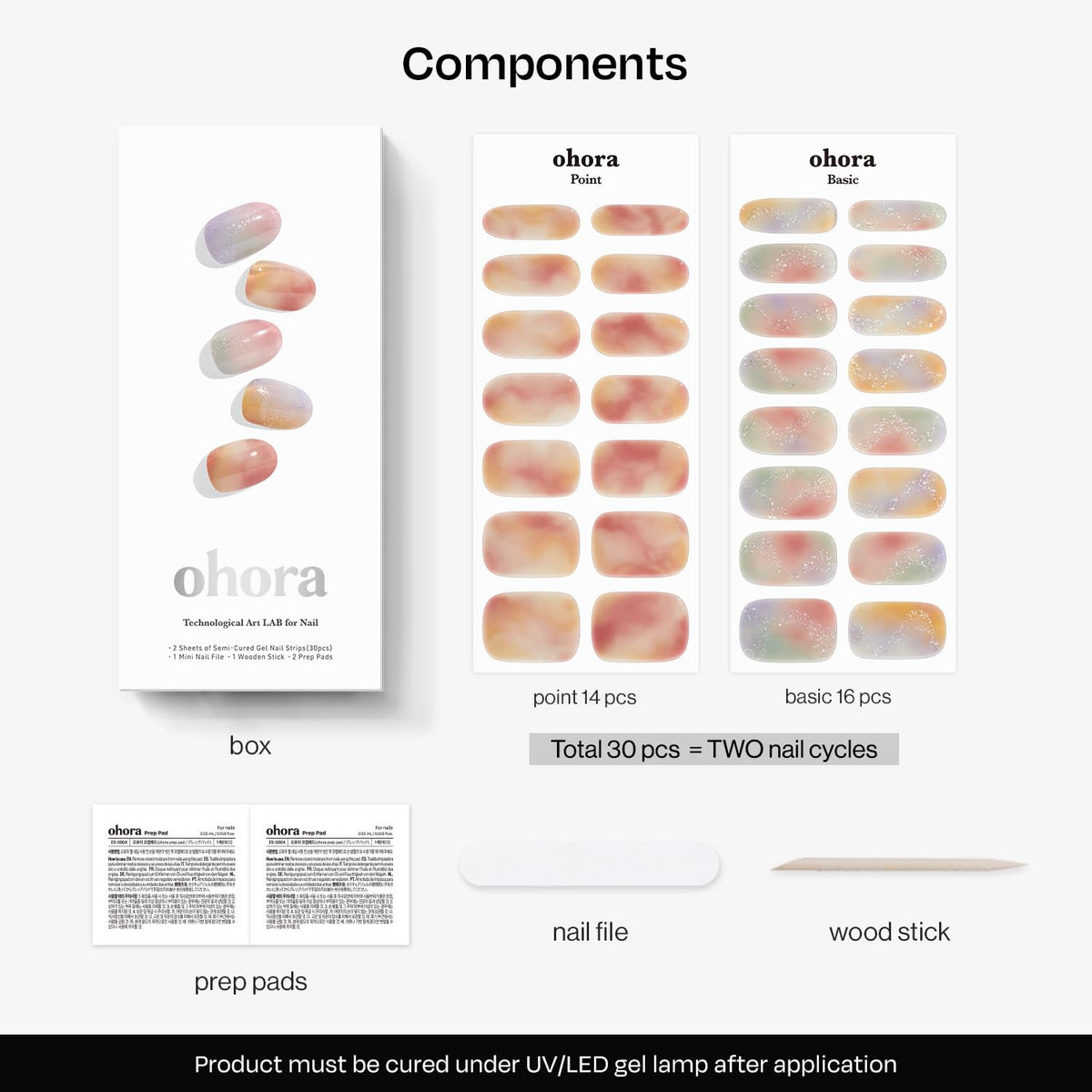 ohora nail file and wooden stick detail aiding precise application