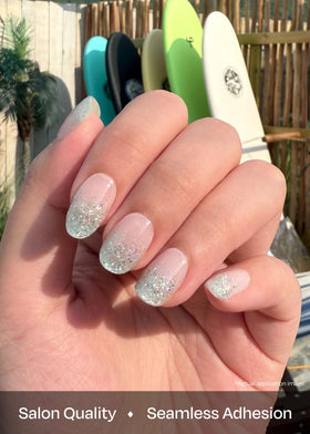 ohora applying a strip to a fingernail showing precise placement and quick prep benefit
