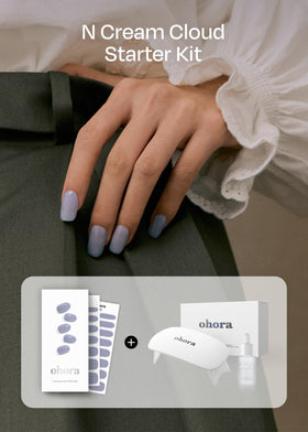 ohora lamp beside unwrapped gel strips ready to cure for salon-quality finish