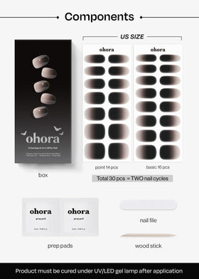 ohora strips beside a ruler to show sizes and help choose the right fit