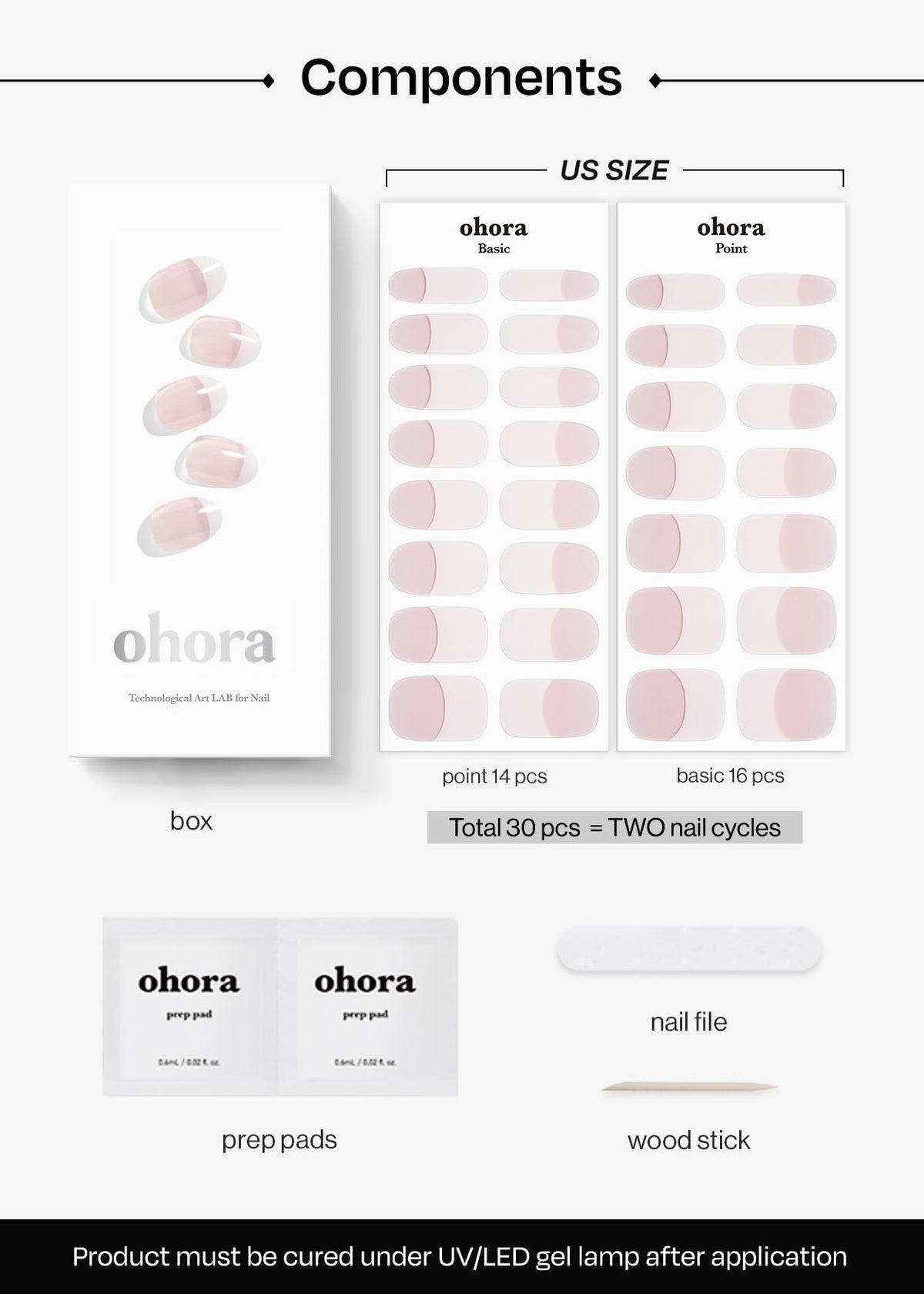 ohora model wearing French strips showing salon-quality at-home result