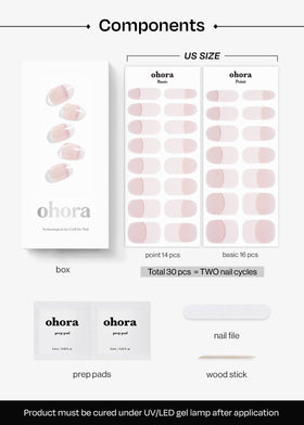 ohora model wearing French strips showing salon-quality at-home result