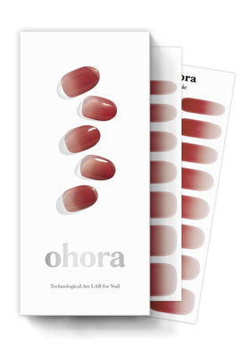 ohora front packaging showing pink ombre design and contents for easy at-home gel nails