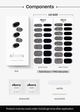 ohora strips next to coin showing size options and fit guidance