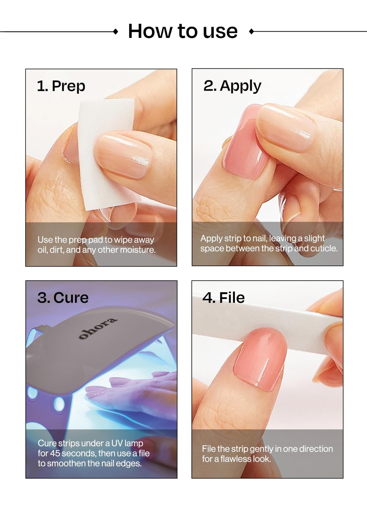 ohora size selection demo offering custom fit for nails