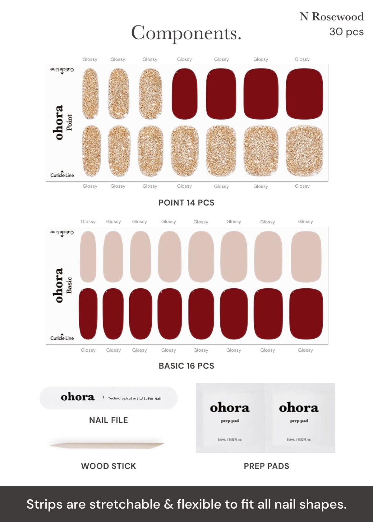 ohora display of 15 sizes demonstrating precise fit options