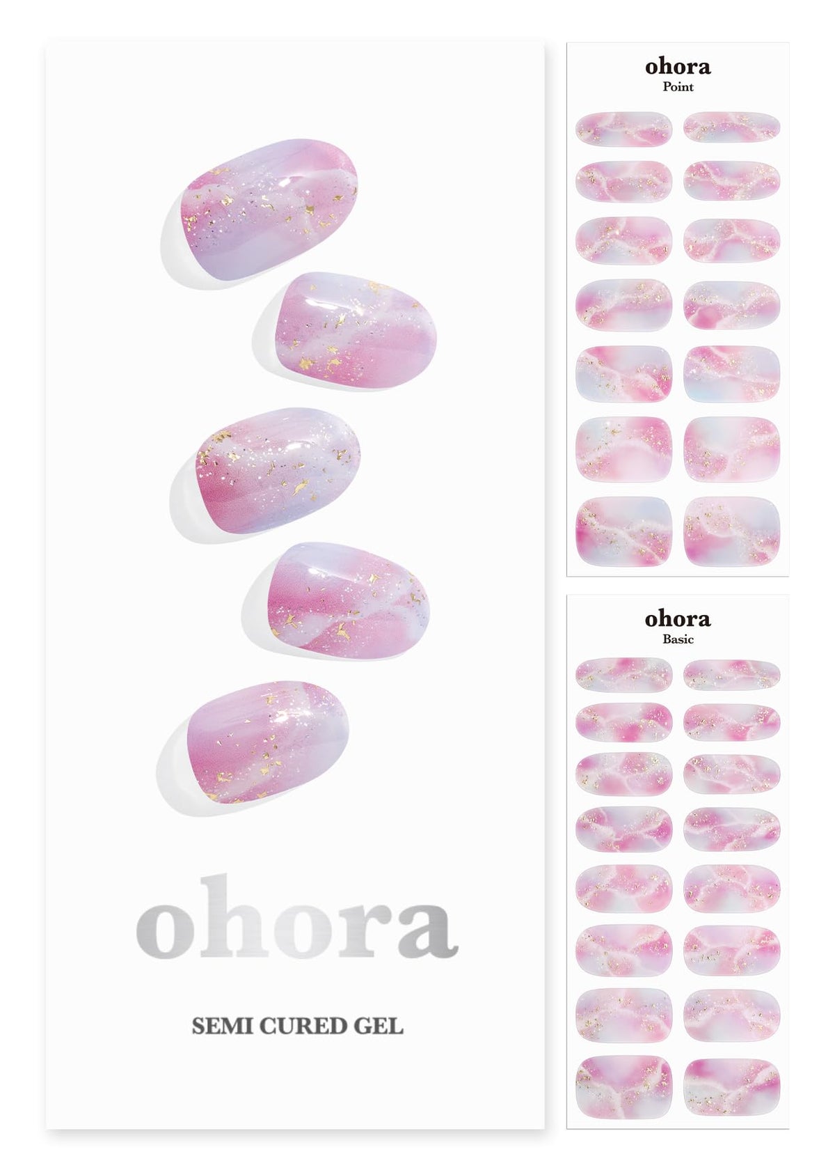 ohora front box showing N Unicorn Dream set and contents, easy-at-home manicure