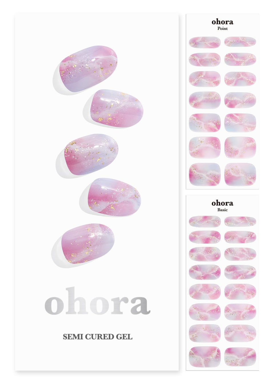 ohora front box showing N Unicorn Dream set and contents, easy-at-home manicure