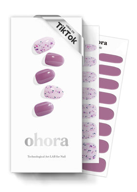 ohora front packaging showing purple patterned gel strips and tools, clear overview benefit