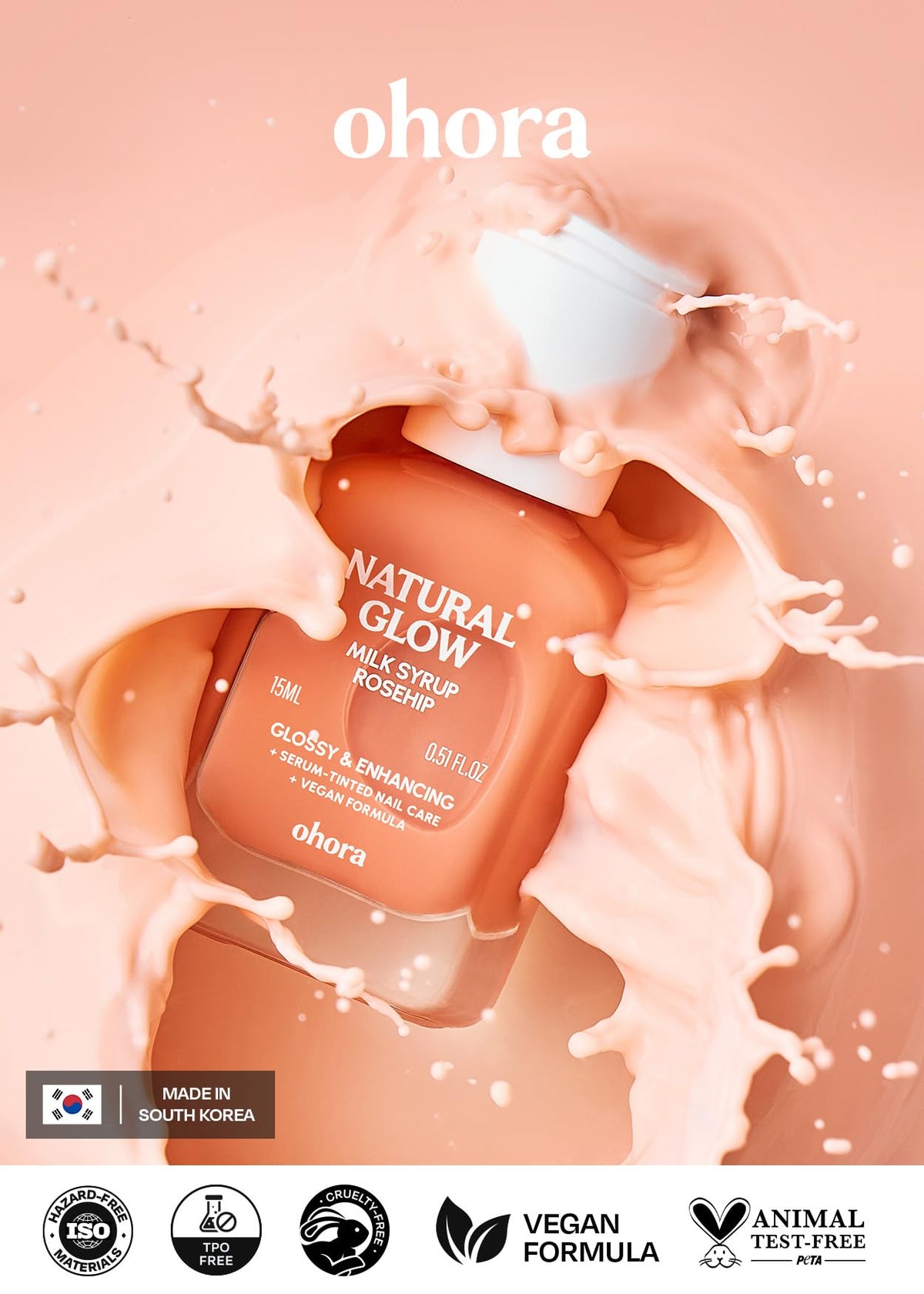 ohora before and after nails comparing strengthened glossy results