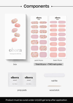 ohora hand wearing N Lazy Sunday strips showing everyday pink patterned style