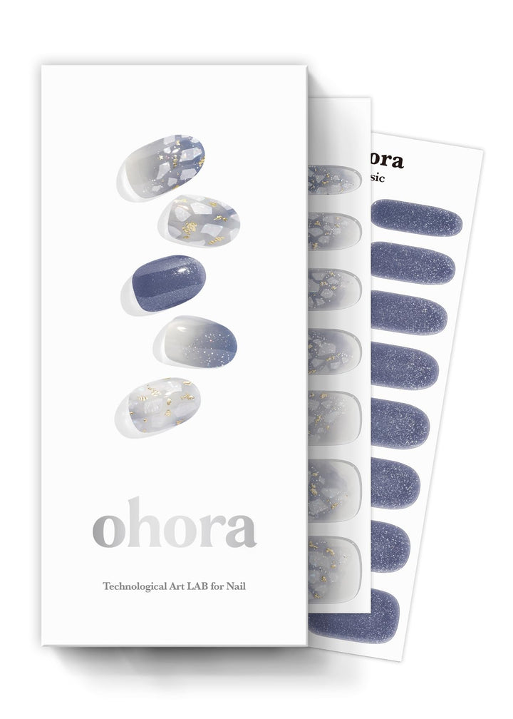 ohora package front showing N Gleam Blue and included tools for easy salon results