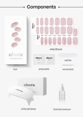 ohora application tools laid out for easy at-home use