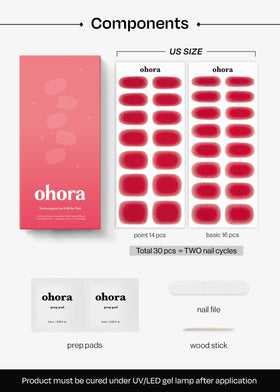 ohora layout of 15 sizes showing customizable fit for all nails