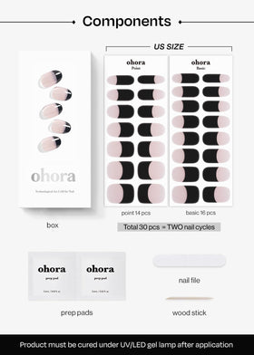 ohora size comparison with ruler showing range of fit for nails