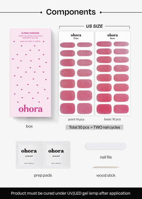 ohora spread of 15 sizes highlighting fit options for varied nail shapes and precision