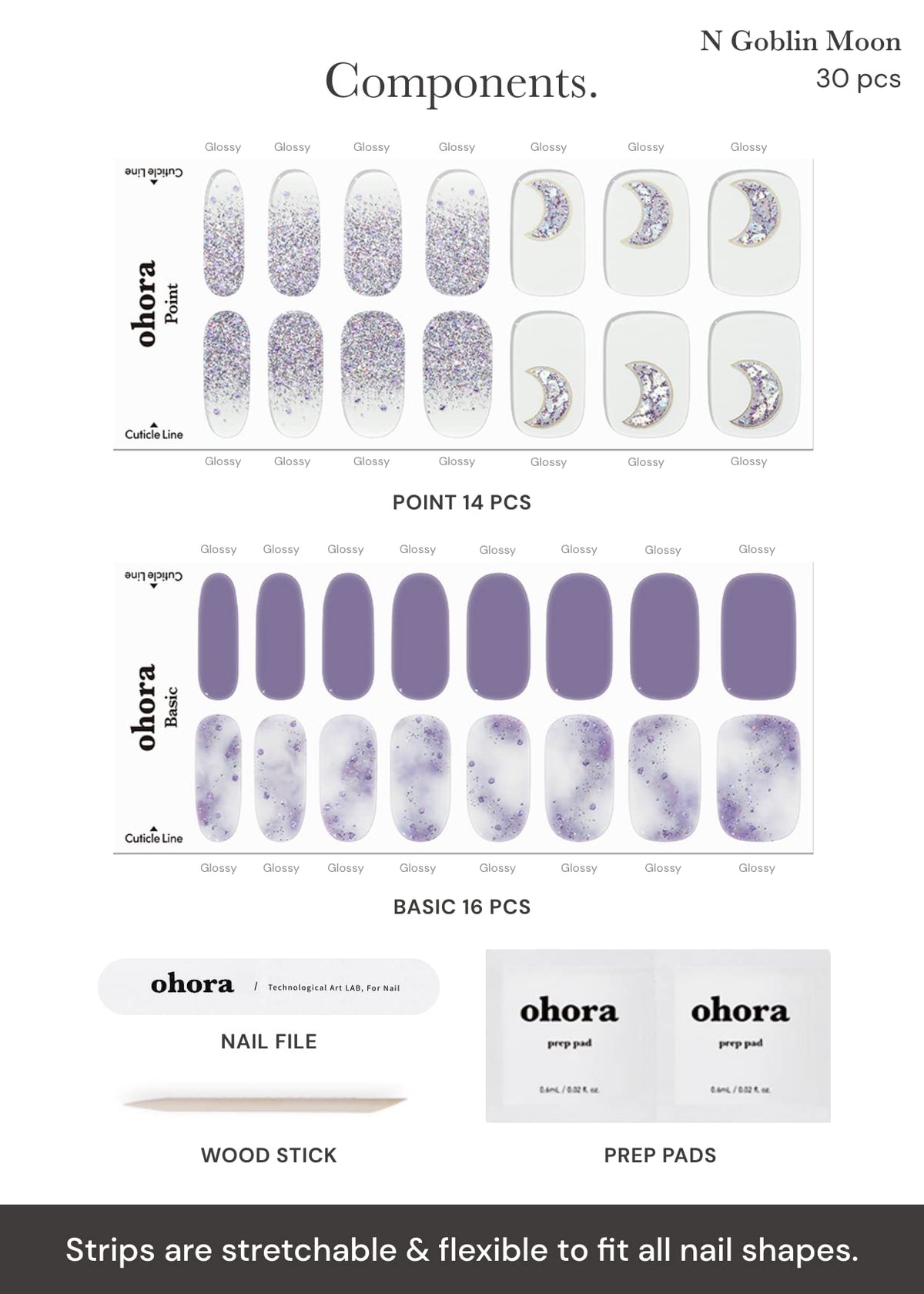 ohora variety of strip sizes arranged to illustrate perfect fit