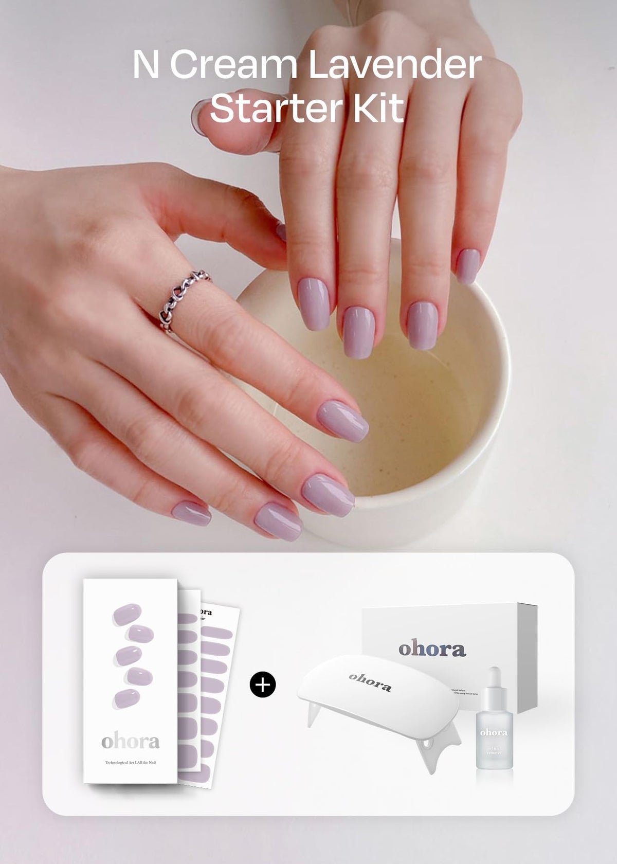 ohora close-up of semi-cured gel strip texture highlighting smooth glossy finish