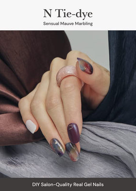 ohora close-up of tie-dye ombre strip highlighting color blend and precision