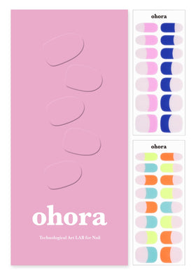 ohora opened box showing all 30 nail wraps neatly arranged