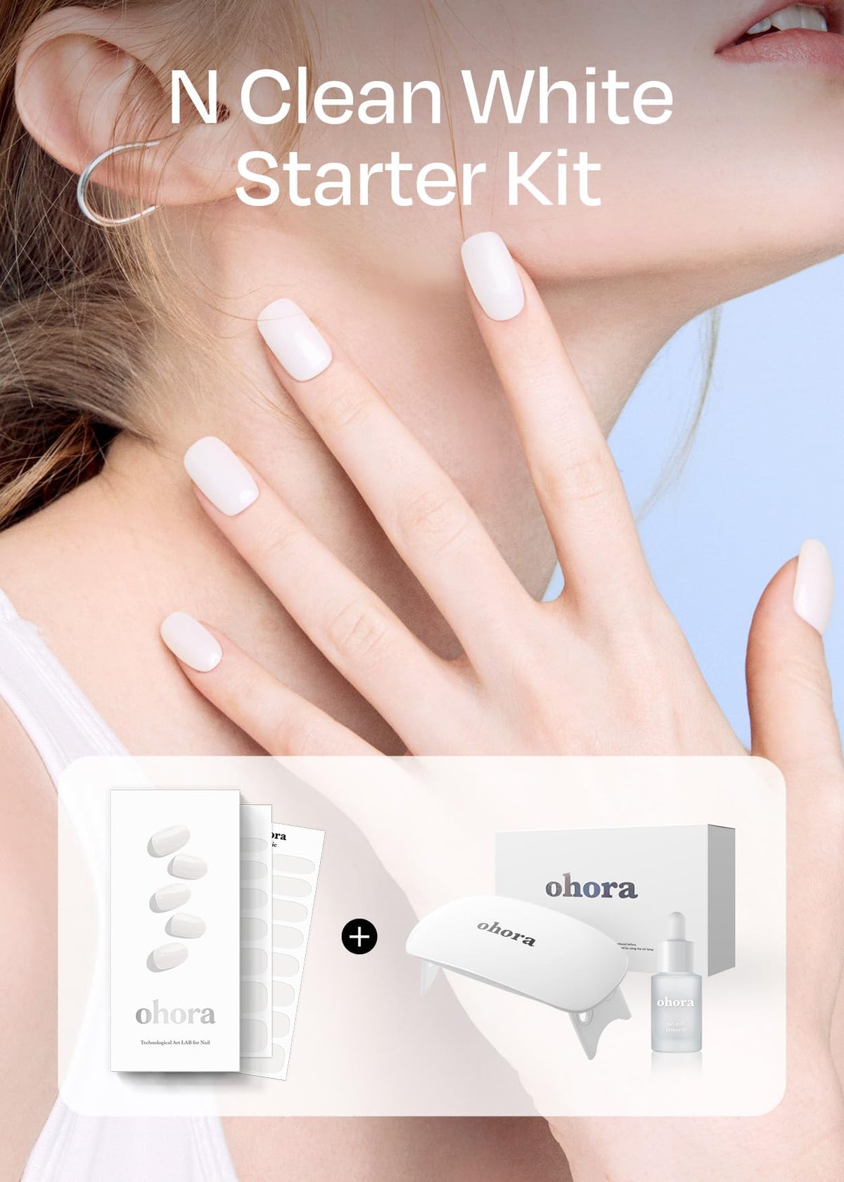ohora close-up of white gel strip texture for smooth finish
