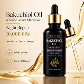 OICE-MALL dropper releasing clear facial oil demonstrating precise application