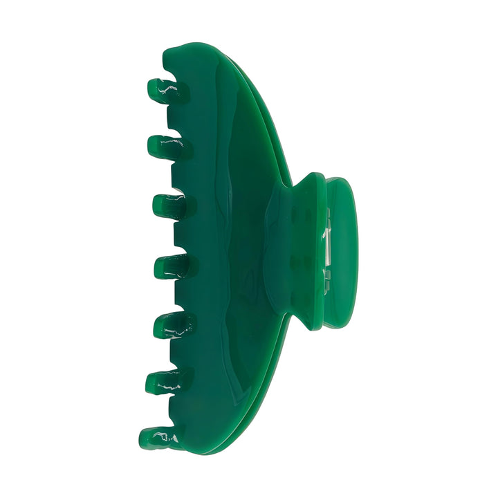 OideGuiing front view of green claw clip showing secure design and style