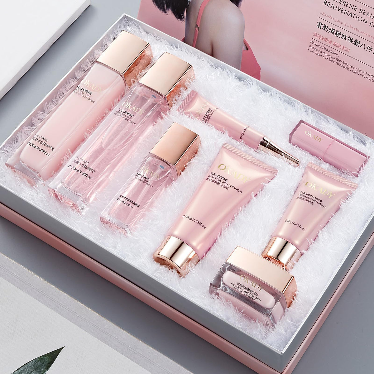 OKADY front packaging neatly arranged showing elegant reusable case and products