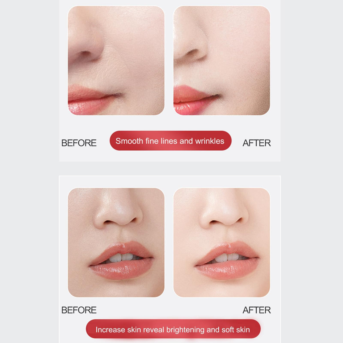 OKADY velvet lip color swatches on paper displaying long-wear soft flush