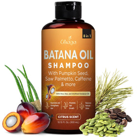 Okaga bottle front label showing product benefits and citrus scent