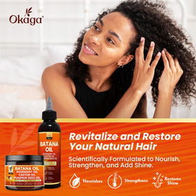 Okaga cream applied to hair mid-lengths demonstrating smoothing and frizz control