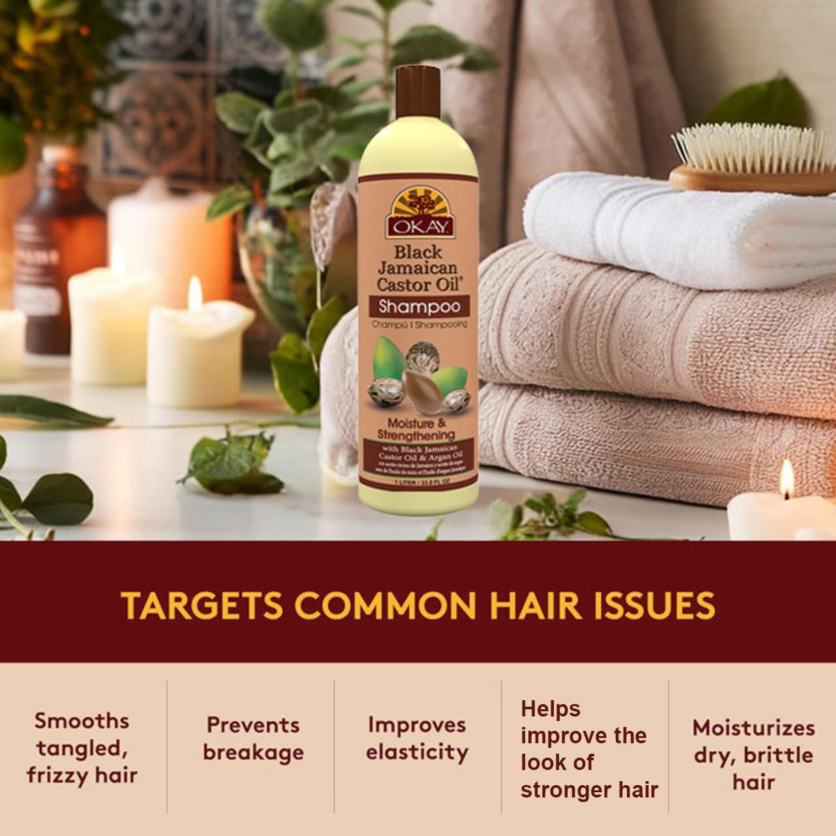 OKAY label close-up showing ingredients and nourishing benefit