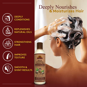 OKAY leave-in conditioner texture pouring from bottle highlighting moisturizing consistency
