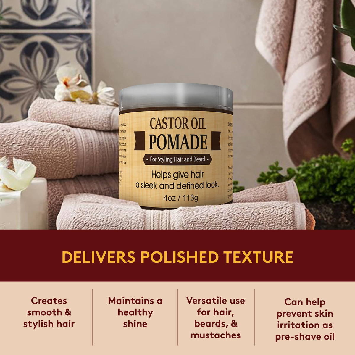 OKAY product on bathroom vanity in lifestyle scene showing everyday grooming benefit