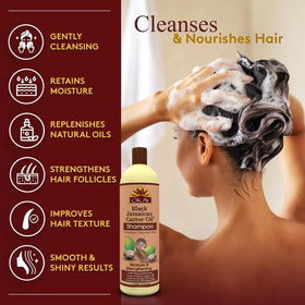OKAY pouring shampoo texture highlighting smooth moisturizing lather