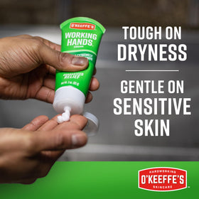 O'Keeffe's application on hands demonstrating immediate hydration and smoother skin
