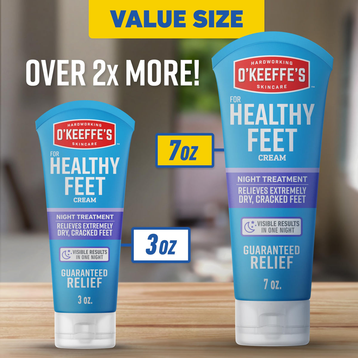 O'Keeffe's being applied to heel at night to support overnight moisture