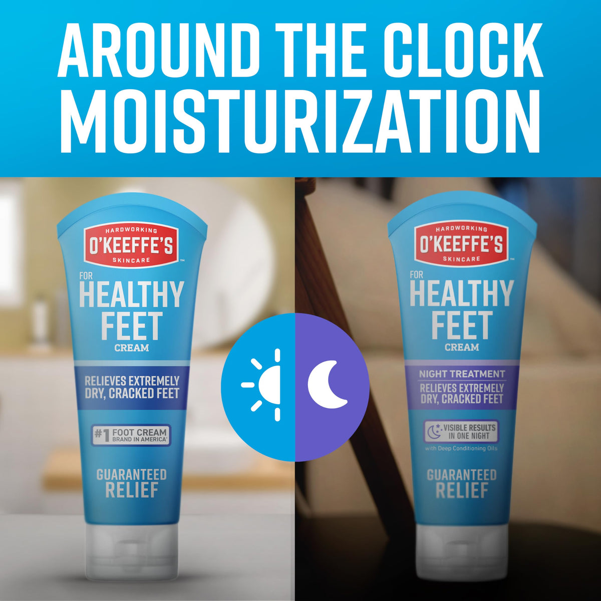 O'Keeffe's application on foot showing smooth spread and immediate hydration