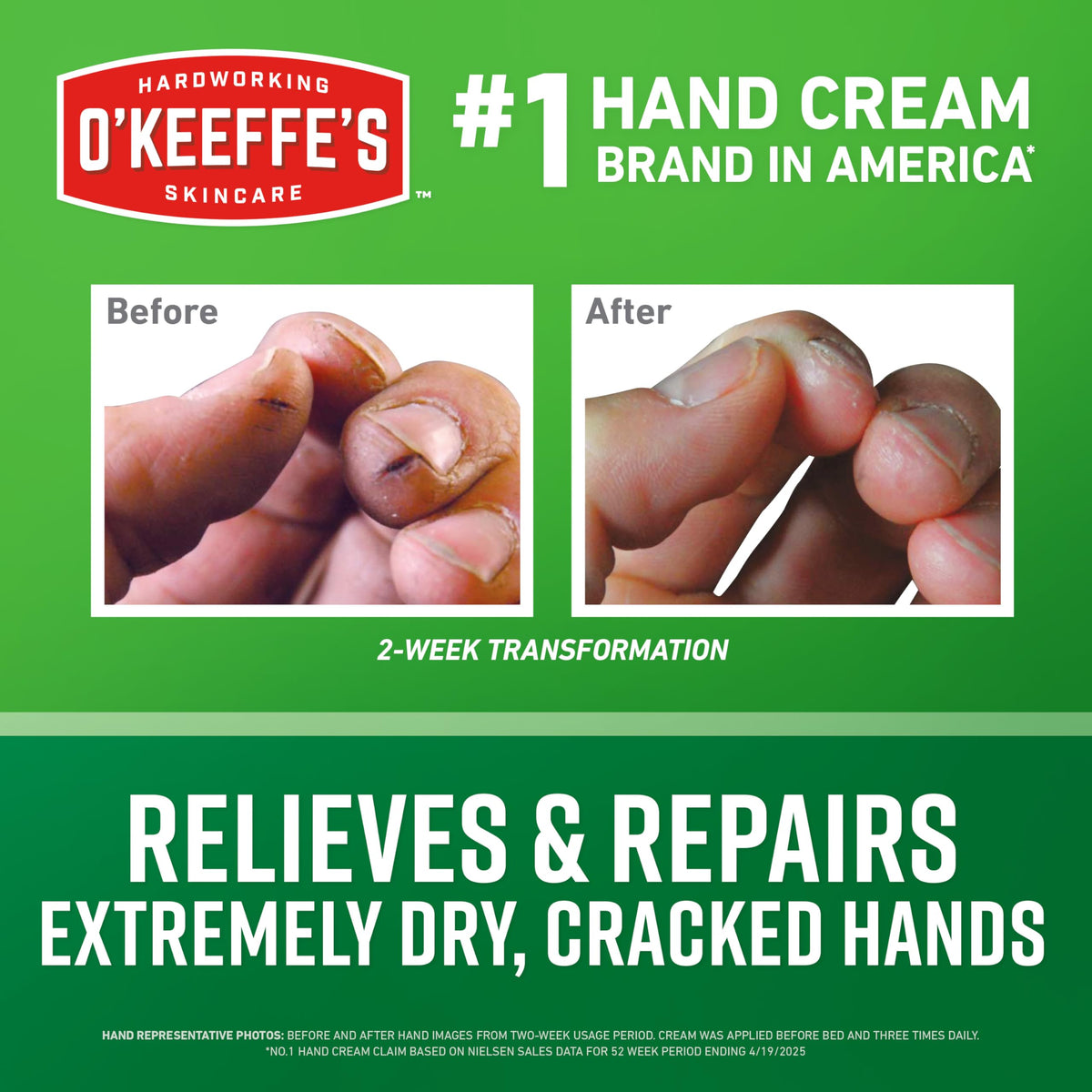 O'Keeffe's cream texture close-up highlighting rich non-greasy hydration