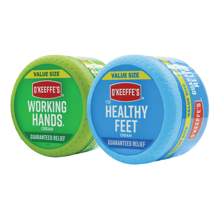 O'Keeffe's duo front packaging showing both jars and clear labeling for fast identification